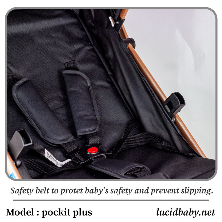POCKIT PLUS - سترولر بيبى هاندل فاخره مزوده بمظله من الجلد وكفر للبيبى من لوسيد لون أزرق - موديل - Image 14