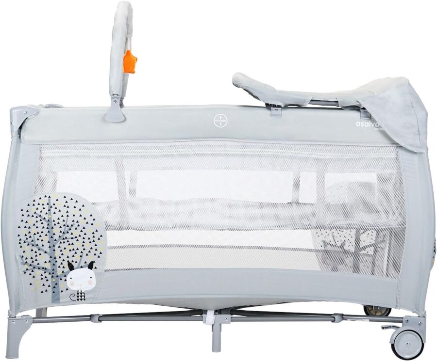 سرير أطفال متنقل من اسالفو موديل النورديك , متعدد الالوان  Asalvo - Travel Cot Complete - Nordic - Image 2