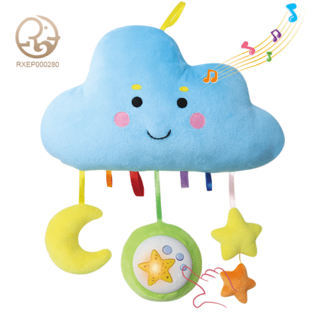 ☁️ لعبة سحابة موسيقية معلقة للأطفال – مع إضاءة وألحان مهدئة