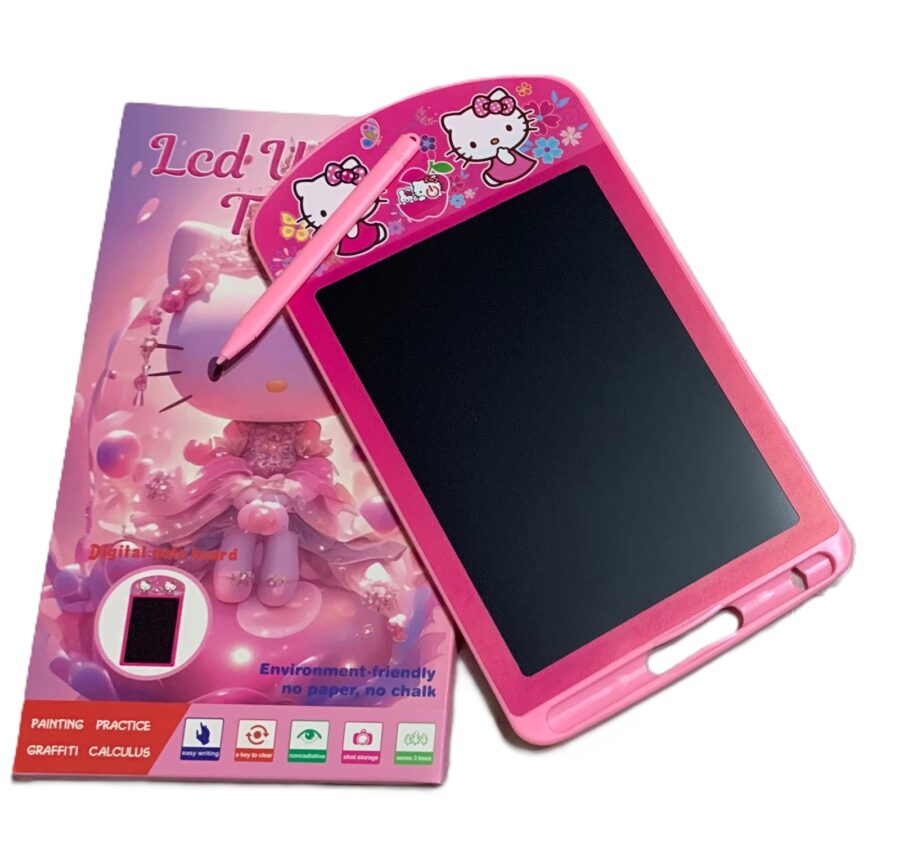تابلت كتابة ورسم LCD للأطفال – تصميم Hello Kitty – لون زهري