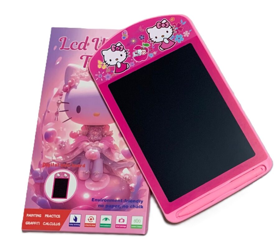 تابلت كتابة ورسم LCD للأطفال – تصميم Hello Kitty – لون زهري - Image 4