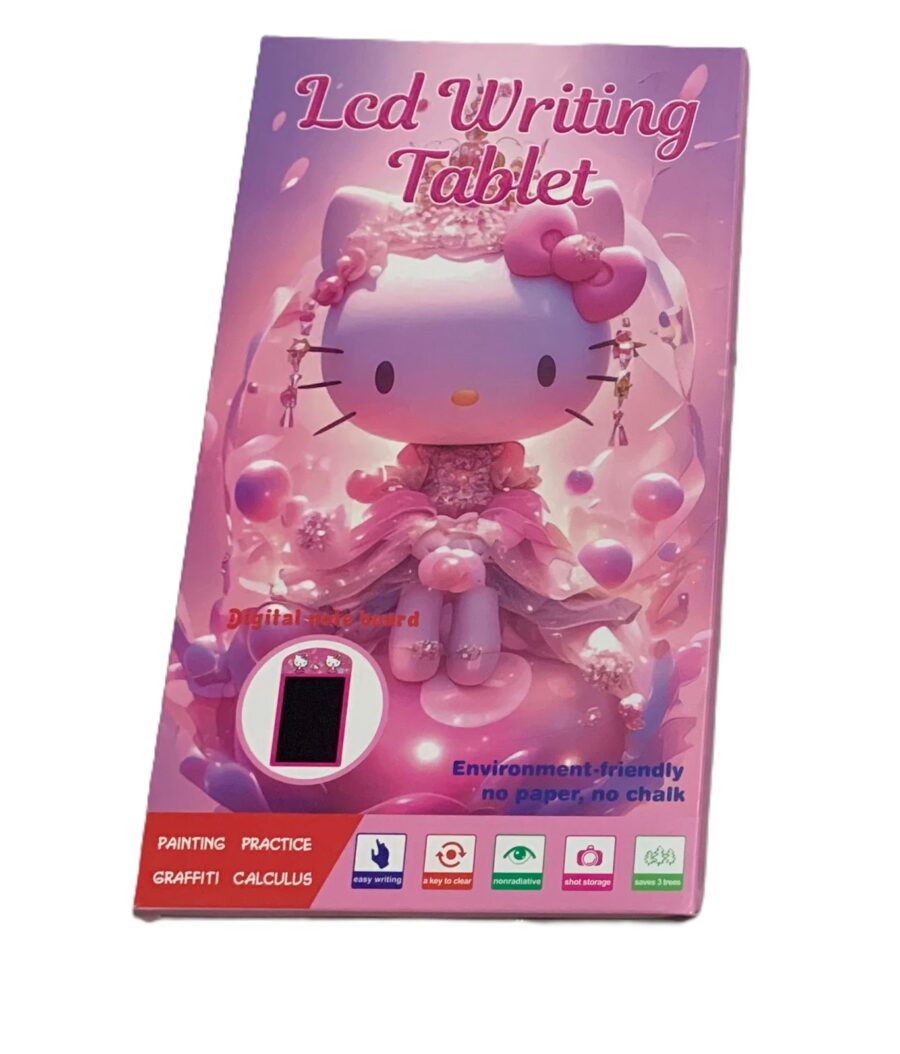 تابلت كتابة ورسم LCD للأطفال – تصميم Hello Kitty – لون زهري - Image 5