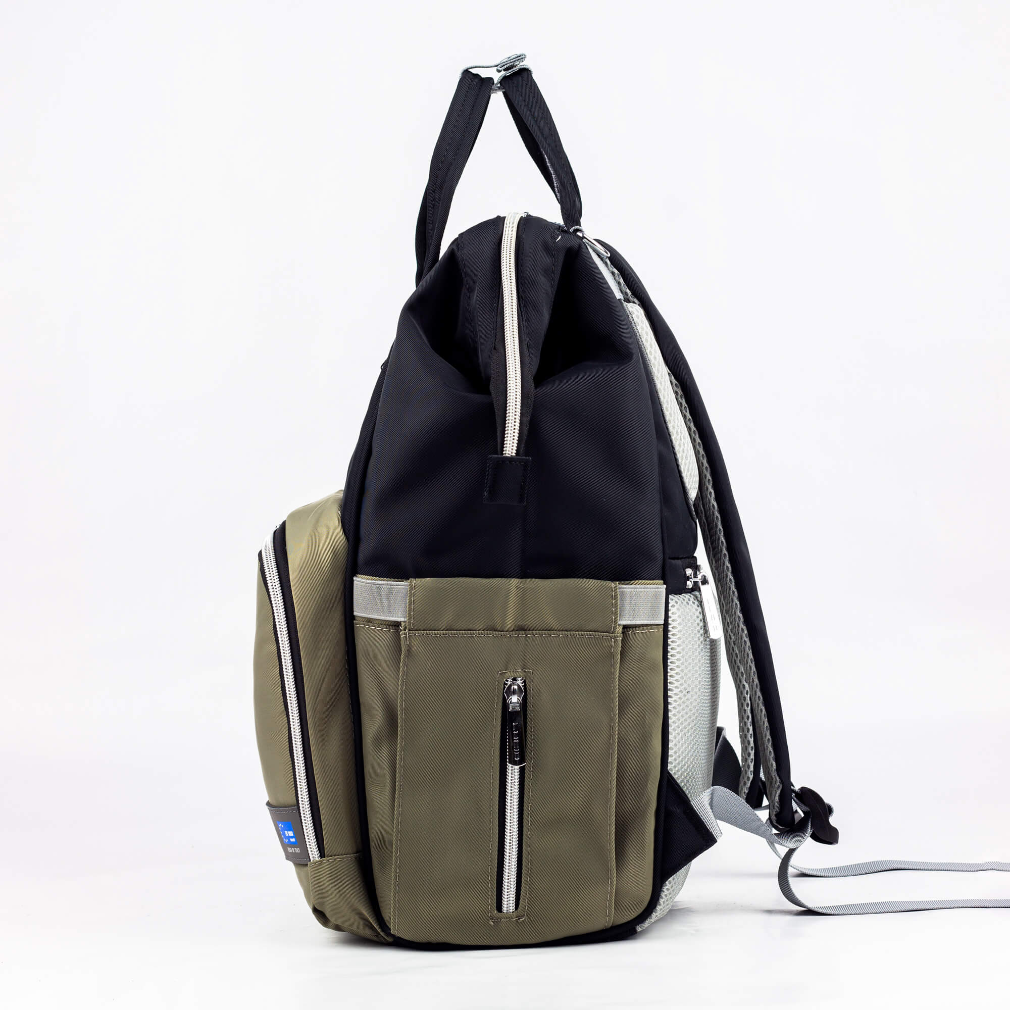 حقيبه لوازم الأمهات الإصدار الاحدث من لوسيد مقاومة للمياه مع مفرش غيار وحافظه للببرونه حراريه بوصله تسخين ومزوده ببطانه طبيه للظهر-اسود فى جراى - Image 3