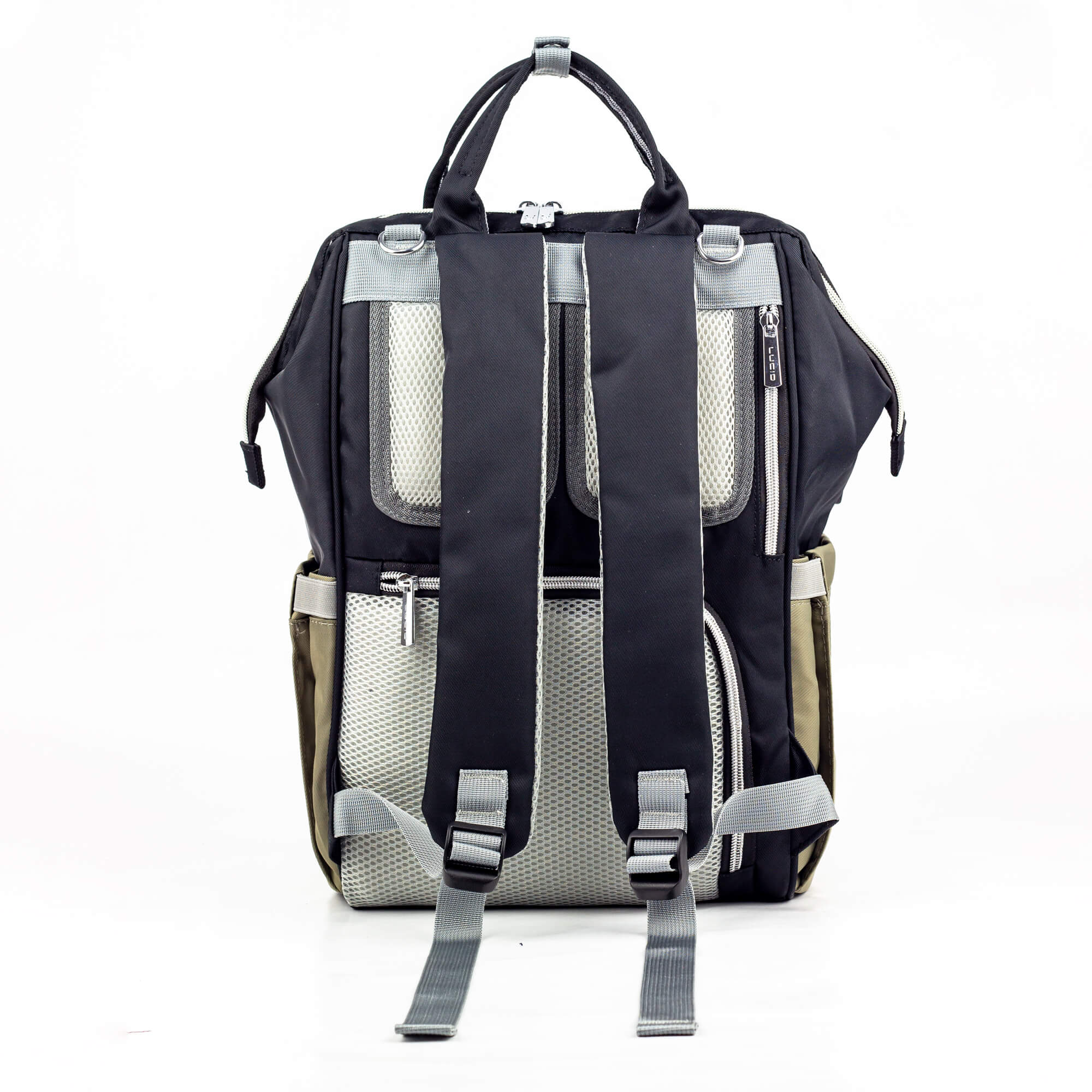 حقيبه لوازم الأمهات الإصدار الاحدث من لوسيد مقاومة للمياه مع مفرش غيار وحافظه للببرونه حراريه بوصله تسخين ومزوده ببطانه طبيه للظهر-اسود فى جراى - Image 4