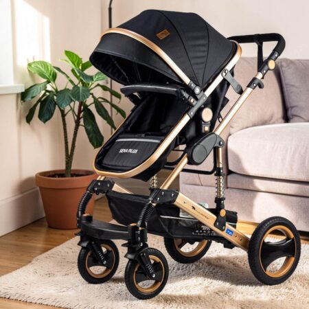 SENA PLUS – سترولر بيبى فاخره كاريكوت الحجم الكبير من لوسيد لون اسود موديل