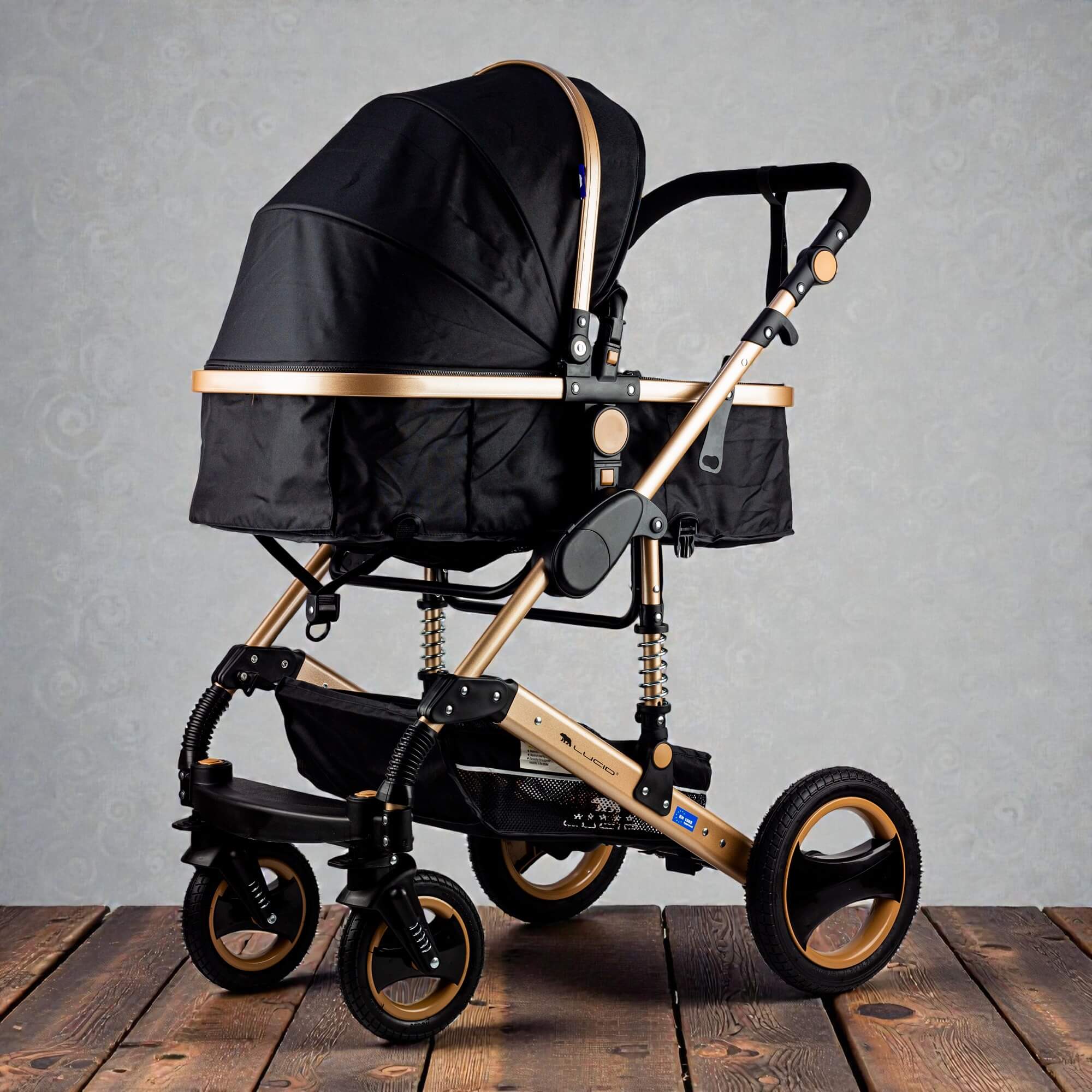 SENA PLUS – سترولر بيبى فاخره كاريكوت الحجم الكبير من لوسيد لون اسود موديل - Image 2