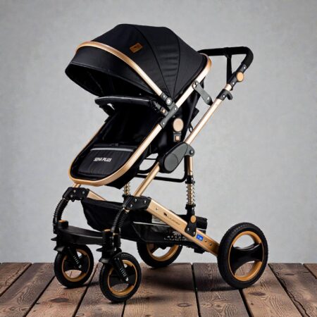 SENA PLUS – سترولر بيبى فاخره كاريكوت الحجم الكبير من لوسيد لون اسود موديل