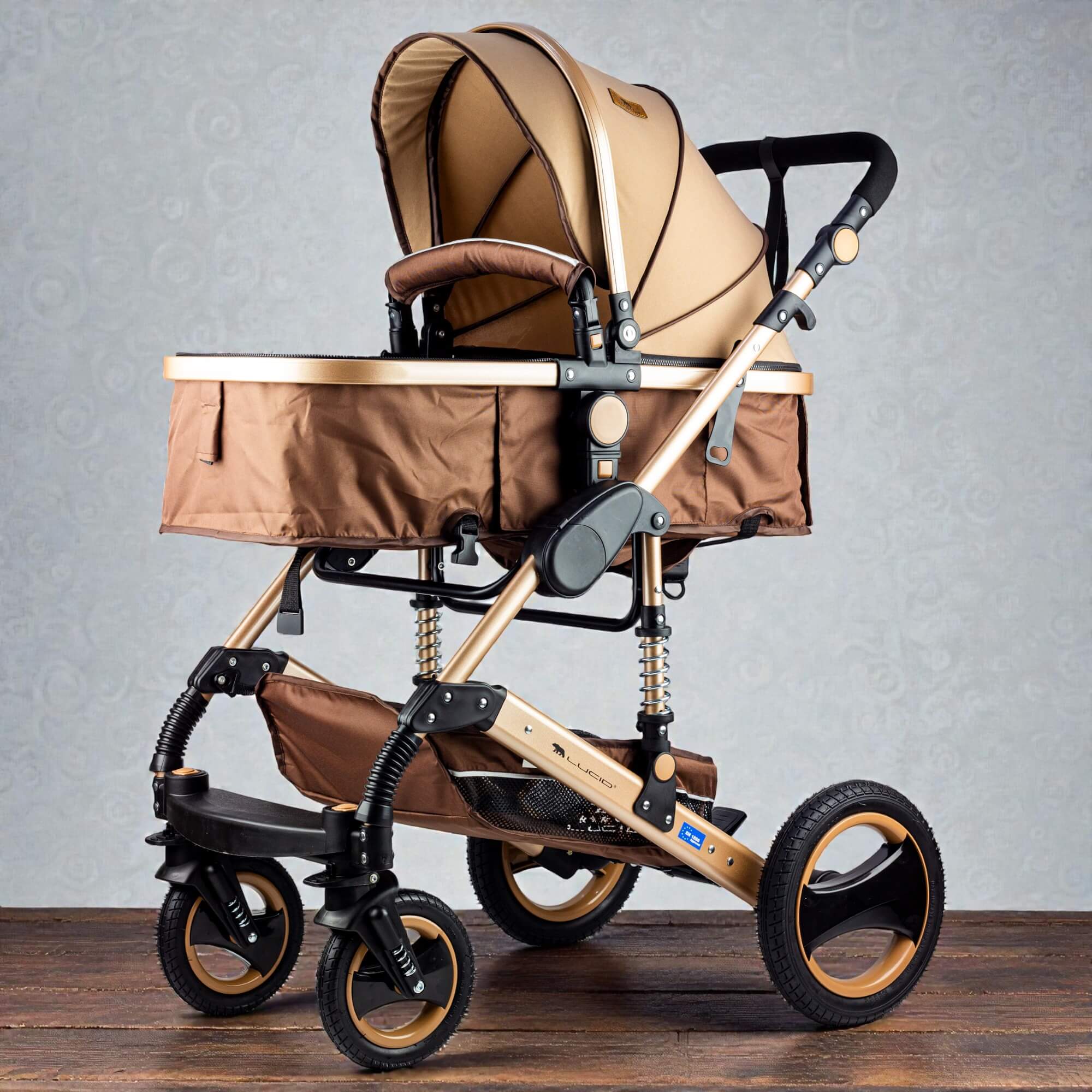 SENA PLUS – سترولر بيبى فاخره كاريكوت الحجم الكبير من لوسيد لون اسود موديل - Image 3