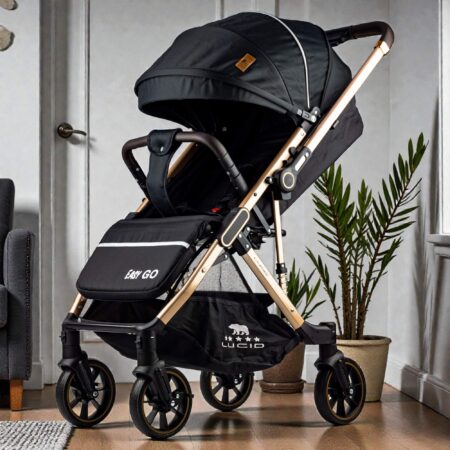 Easy Go – سترولر بيبى فاخره هاندل مزوده باربع عجلات متحركه360 درجه من لوسيد اسود موديل