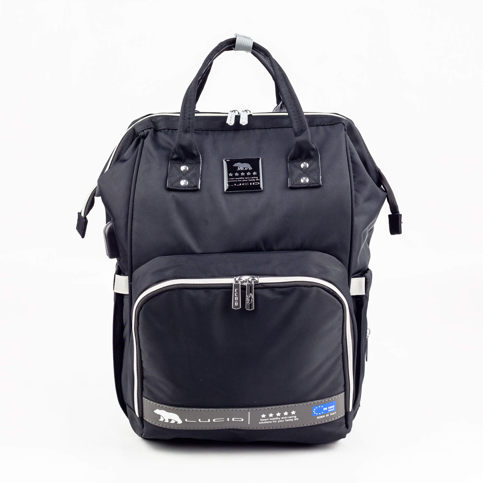 حقيبه لوازم الأمهات الإصدار الاحدث من لوسيد ومقاومة للمياه مع مفرش غيار وحافظه للببرونه حراريه بوصله تسخين-اسود - Image 2