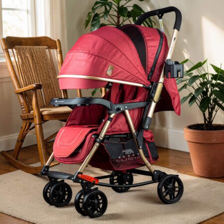 GLORY – سترولر بيبى 3*1 هزاز وثابت فاخره مزوده ببطانه عاليه الكثافه من البراند لوسيد احمر موديل